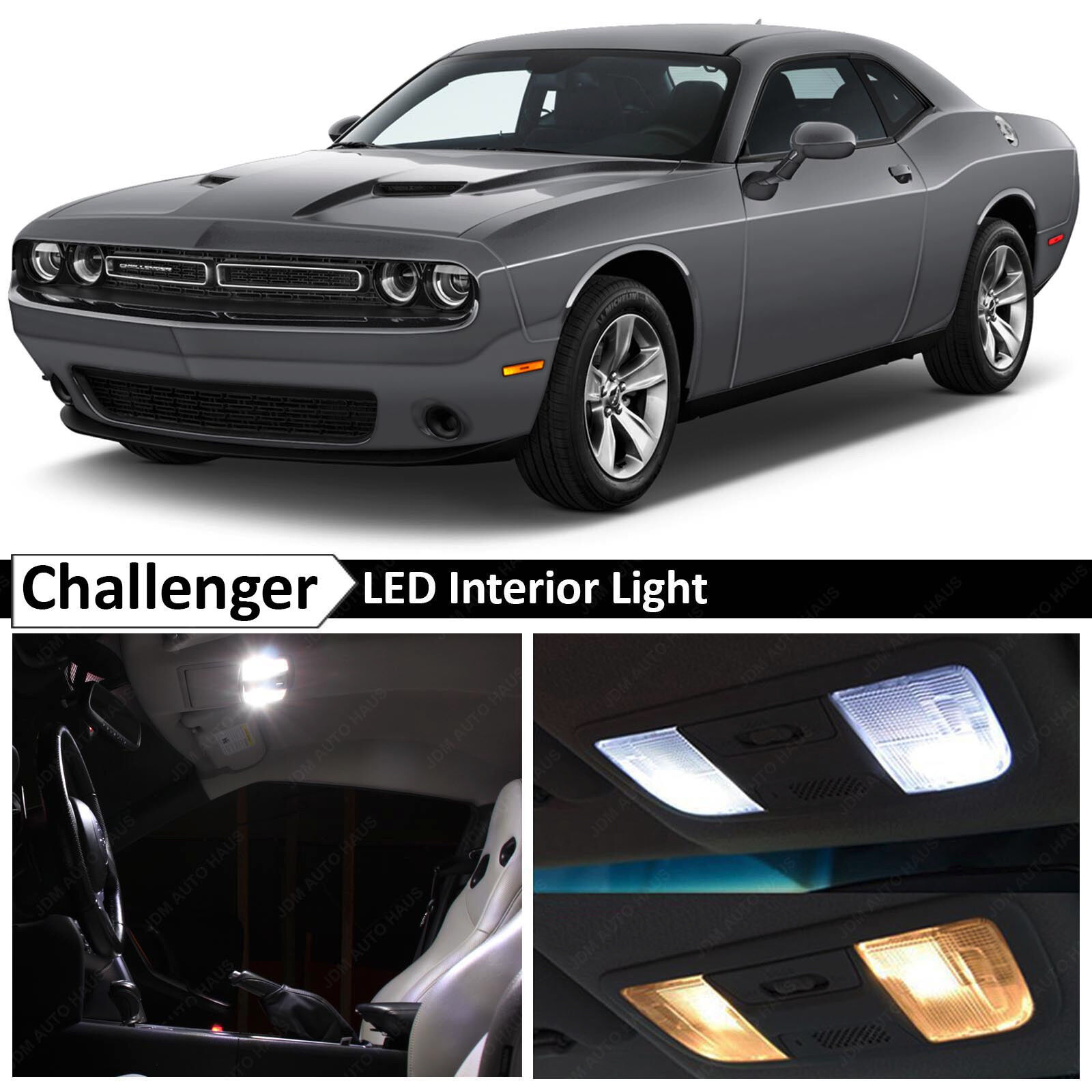 White Interior LED Lights Package Kit 2015-2016 Dodge Challenger