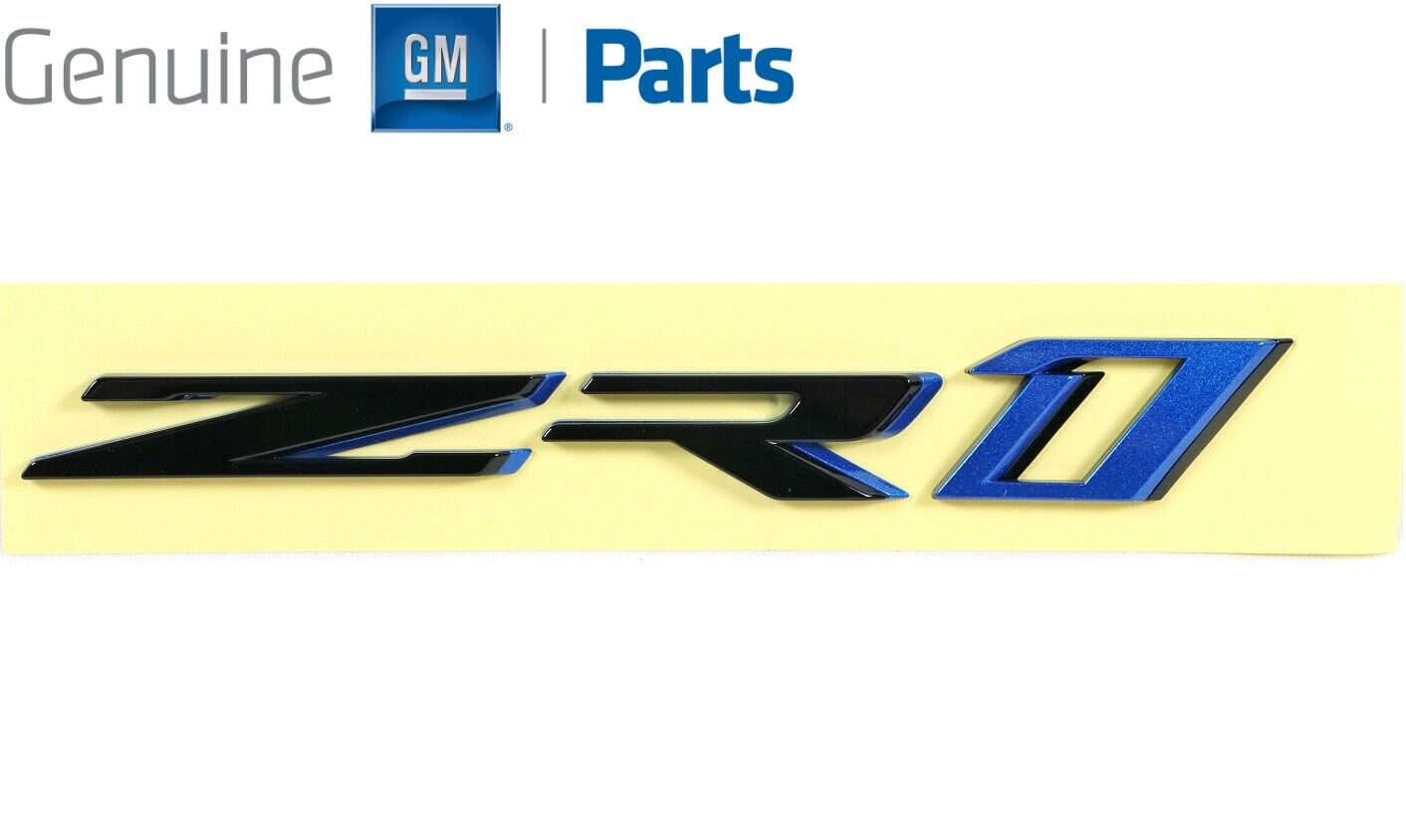 ZR1 C7 Corvette Hood & Rear Bumper Emblem Black & Blue Genuine OEM GM 84460853
