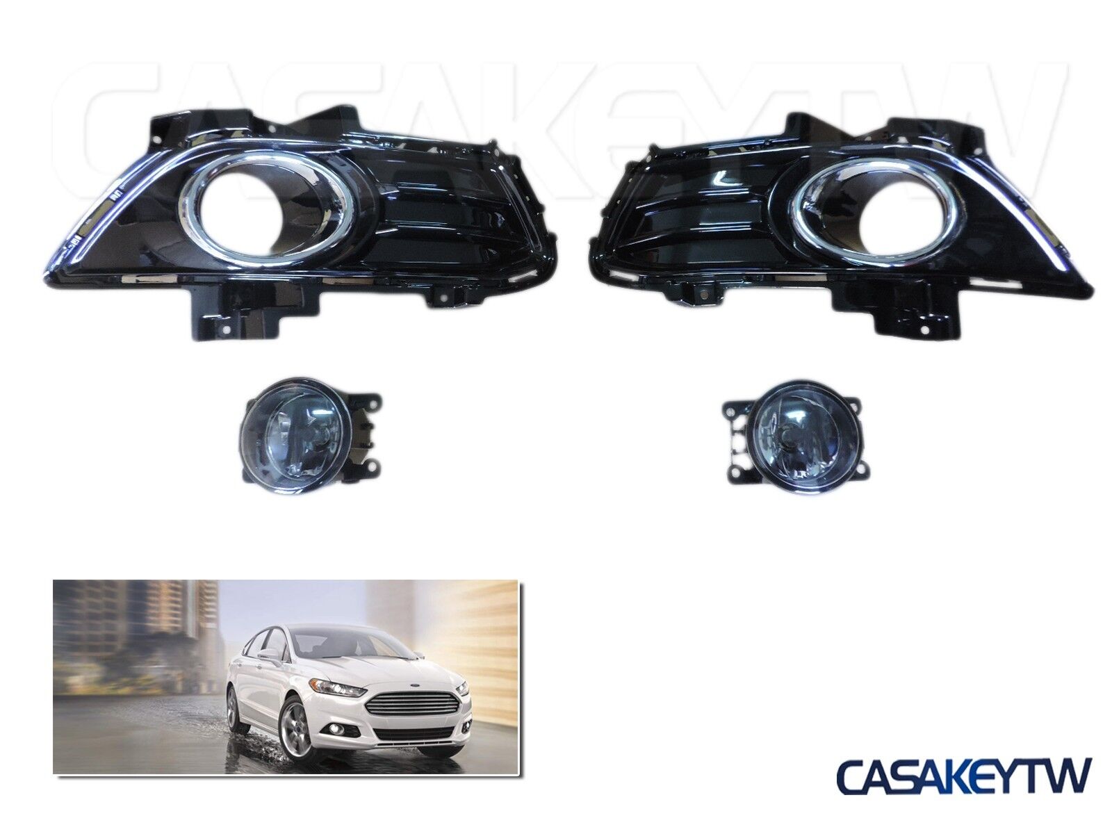NEW Front Fog light Lamp & Cover For 13-15 Ford Fusion Mondeo FFM