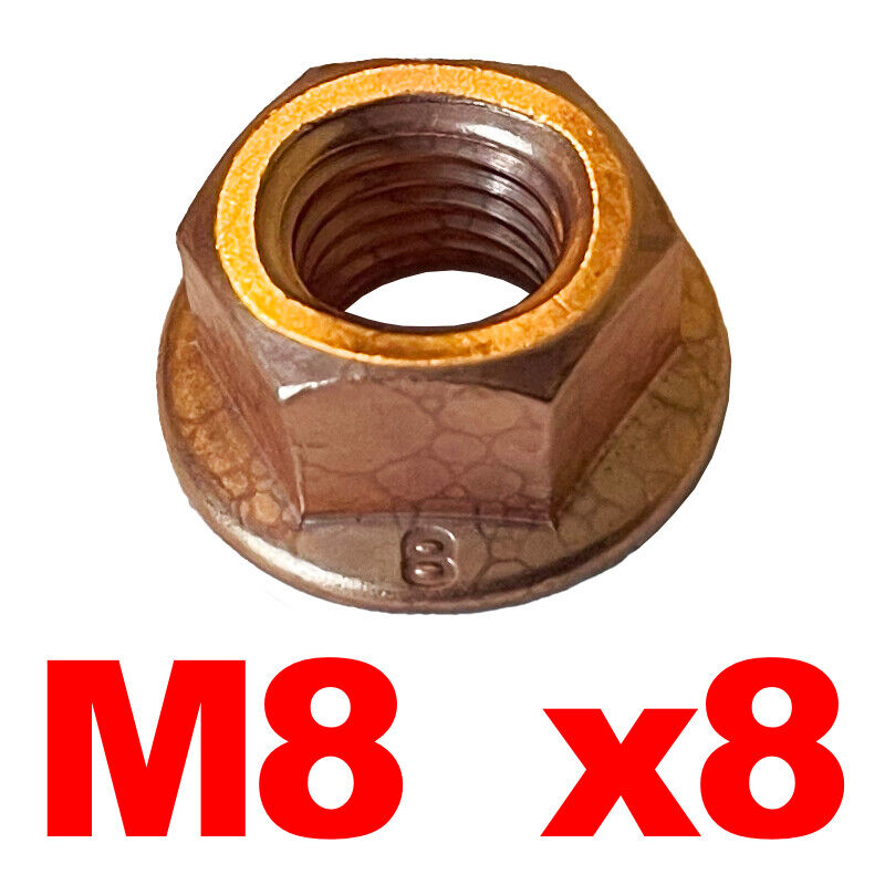 M8 Copper Nut x8 for Exhaust System for Porsche VW BMW Audi Mercedes