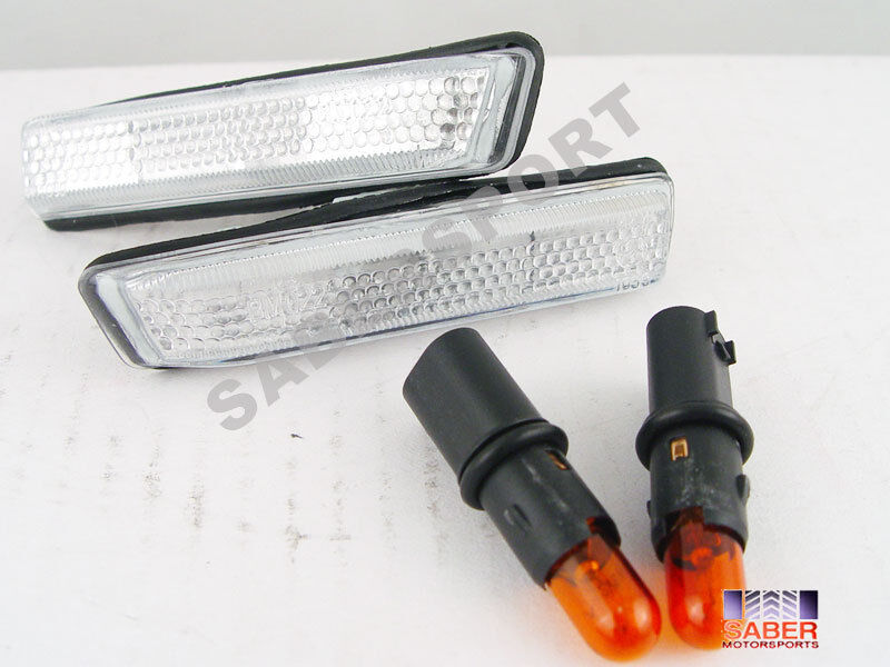 Set of Pair Clear Side Marker Lights for 1997-1998 BMW E36 3-Series