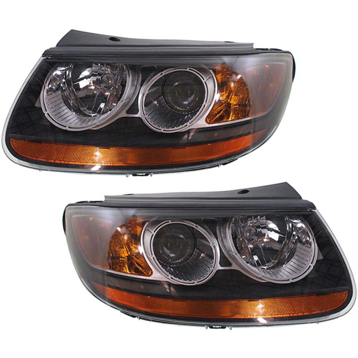 Headlight Set For 07-09 Hyundai Santa Fe with 2-Plug-In Connector Left and Right