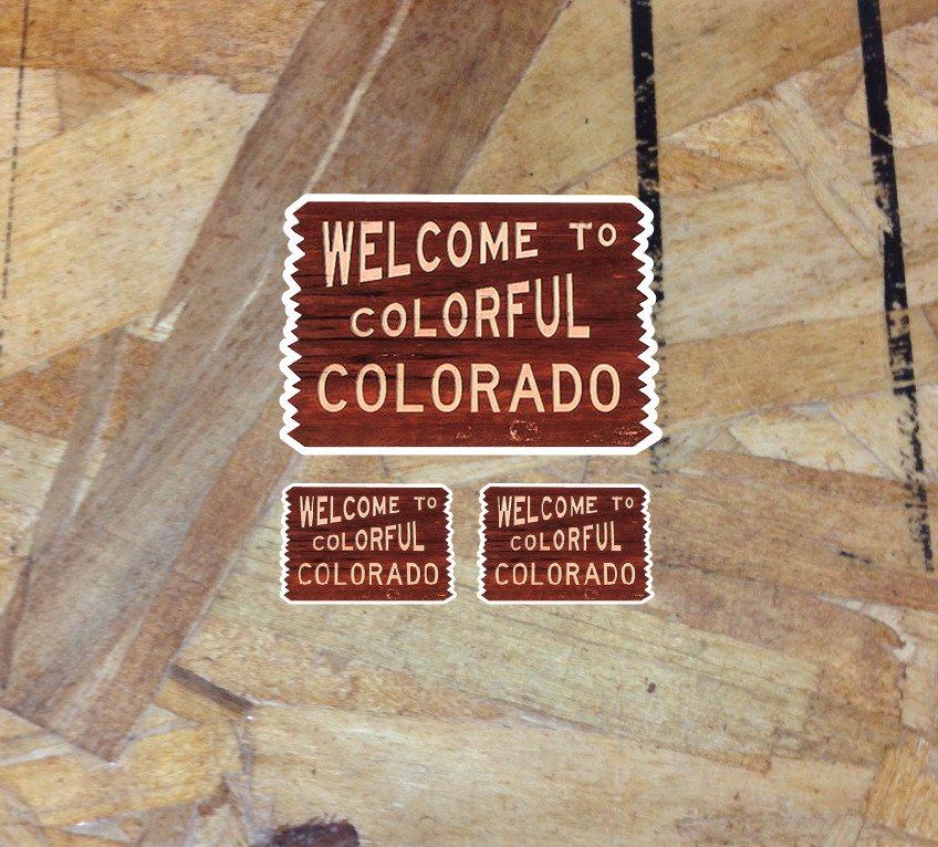 Welcome to Colorful Colorado State Sign Sticker Decal 4\