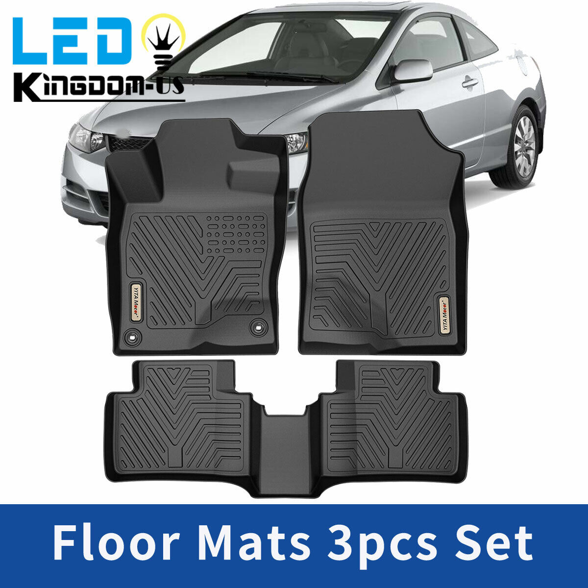 Floor Mats Liners for 2016-2021 Honda Civic Sedan & Hatchback Coupe All Weather