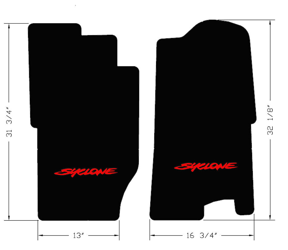 New Black Carpet Floor Mats 1991 GMC Syclone RED Embroidered Logo Set of 2 