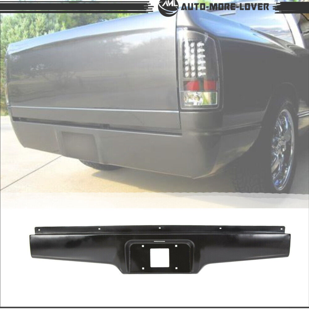 Rear Steel Bumper Roll Pan For 82-93 Chevy S10 Pickup W/License Plate Provision