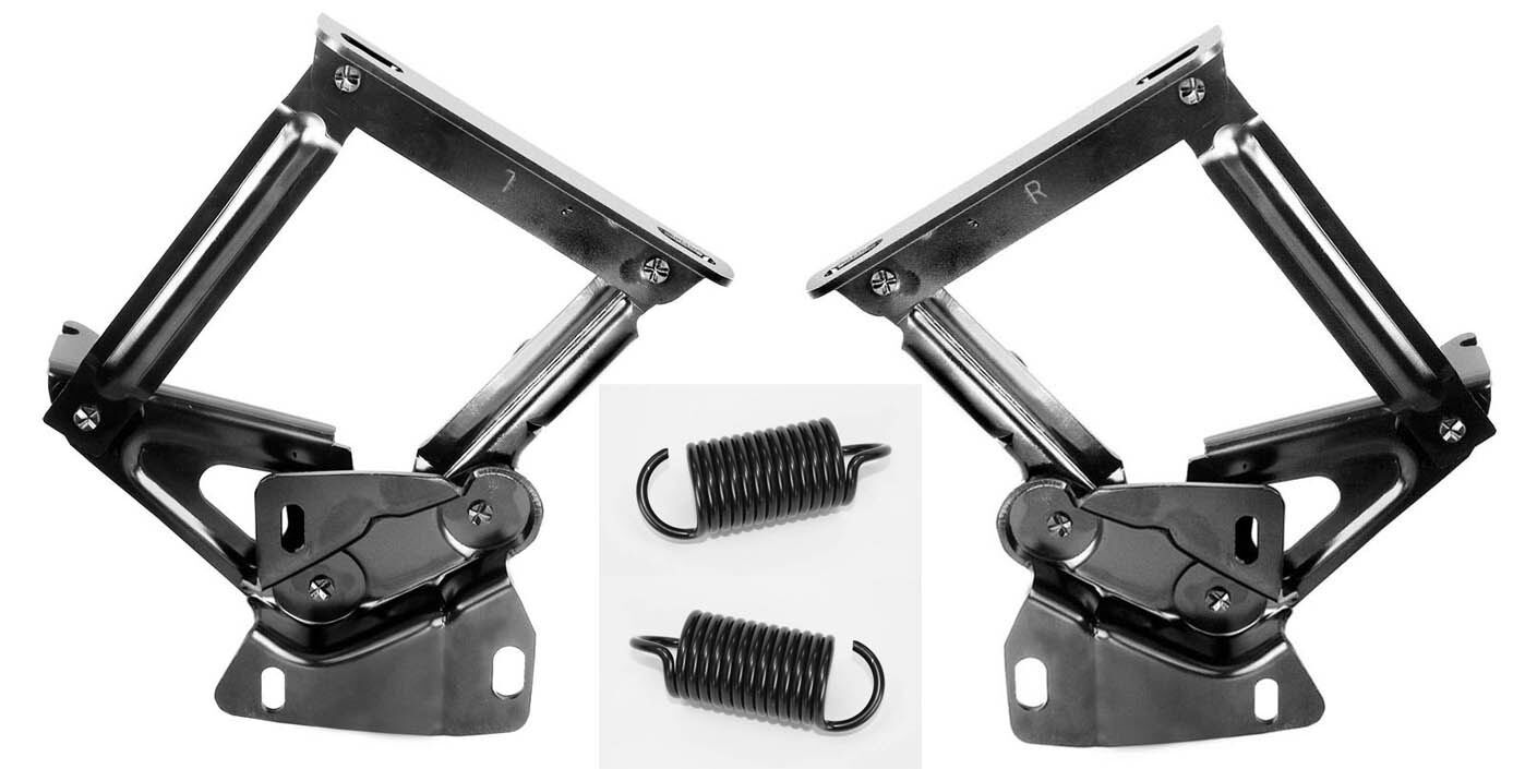 New 1965 1966 Mustang Fairlane Falcon Comet Hood Hinges Pair with springs Set