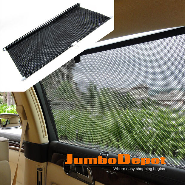 Black Auto Rollable Front Upholstery Shade Window Sun Visor Windshield Cool New