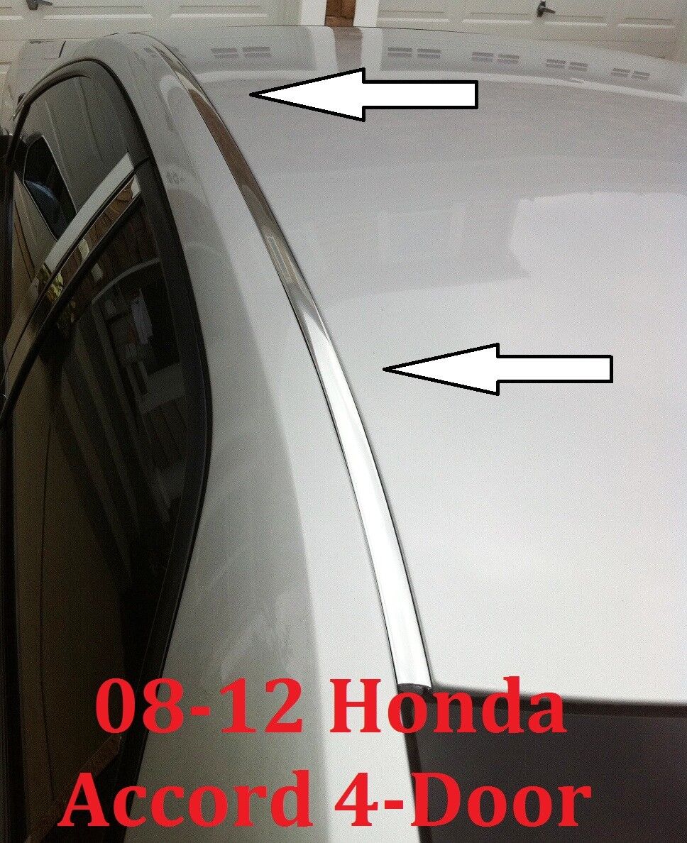 For 2008-2012 HONDA ACCORD CHROME ROOF TRIM MOLDING KIT - 4 Door Sedan
