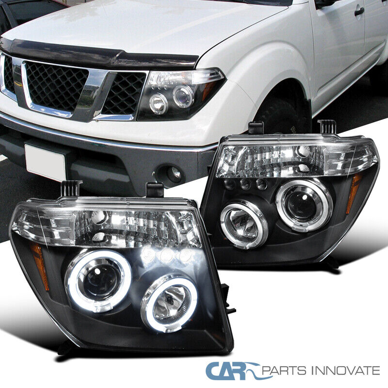 For 05-08 Nissan Frontier 05-07 Pathfinder Black LED Halo Projector Headlights