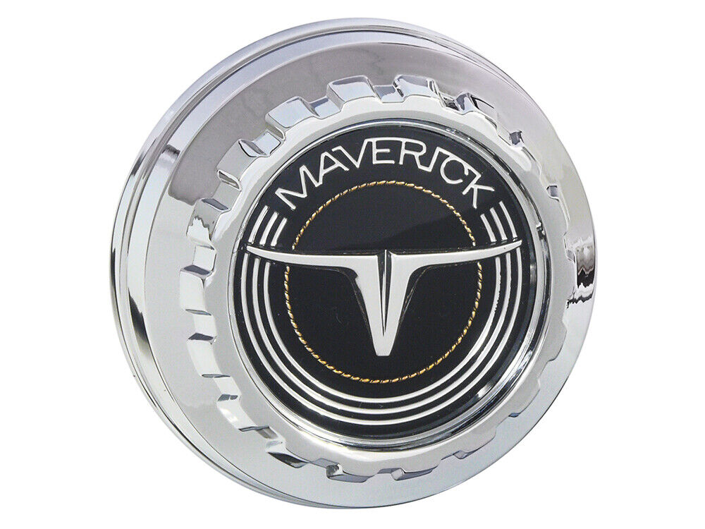 1970-77 Maverick Gas Cap Vented Chrome-Plated Logo and Silver Accents Ford New