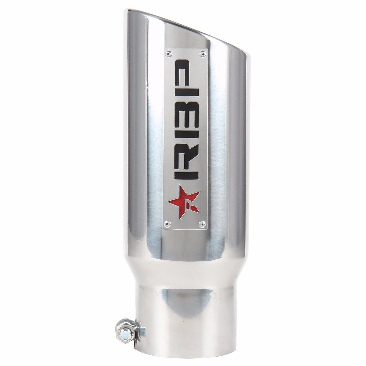RBP RX-1 Red Star Logo Stainless Steel Exhaust Tip 3.5 Inch Inlet 12 Inch Length