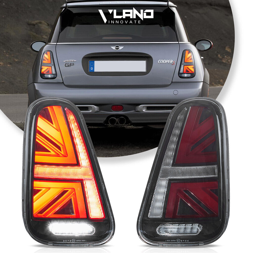 Clear VLAND For Mini Cooper R50 R52 R53 2001-2006 LED Tail Lights W/Sequential
