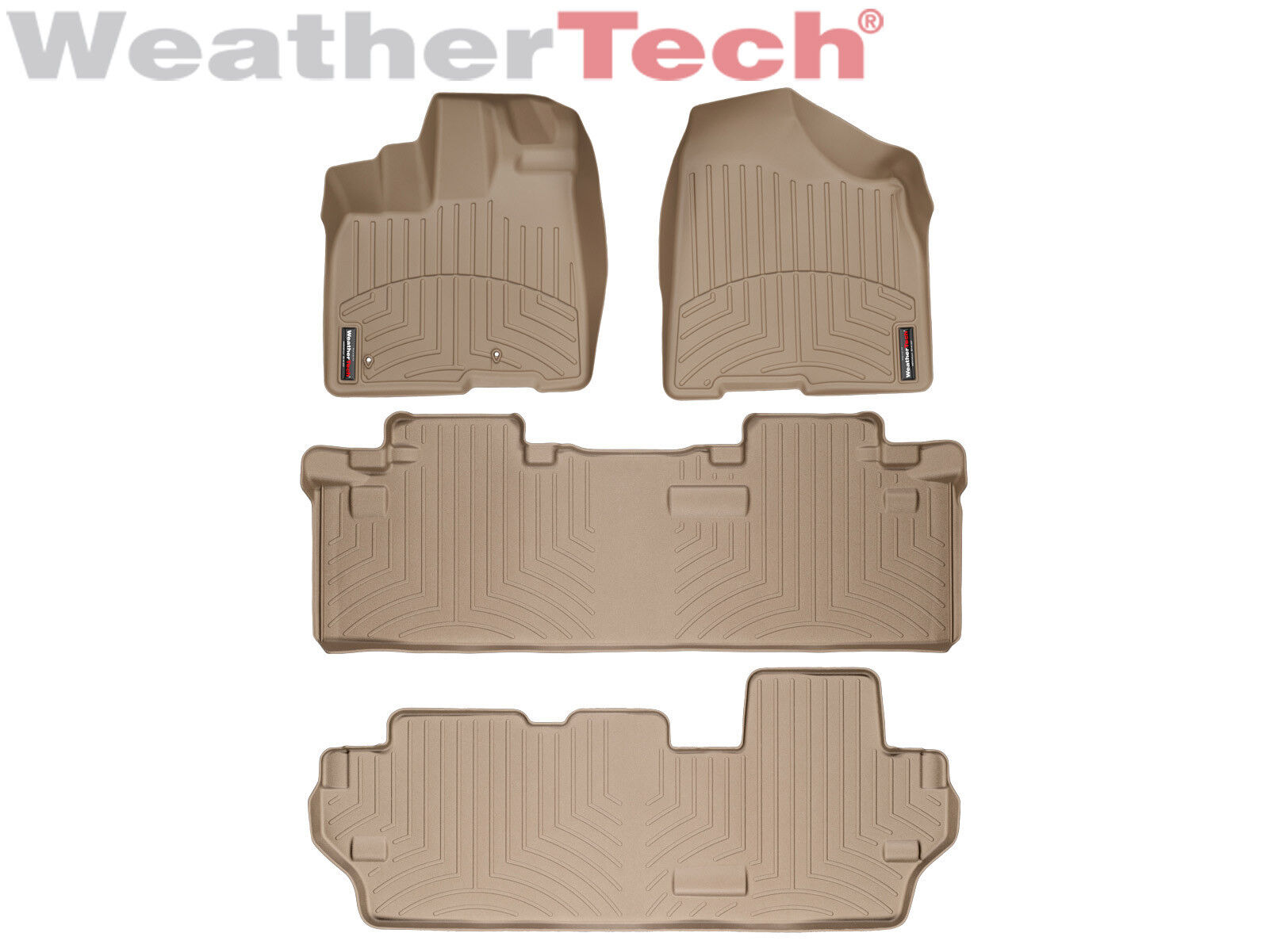 WeatherTech DigitalFit FloorLiner for Toyota Sienna-8 Passenger- 2011-2012 - Tan