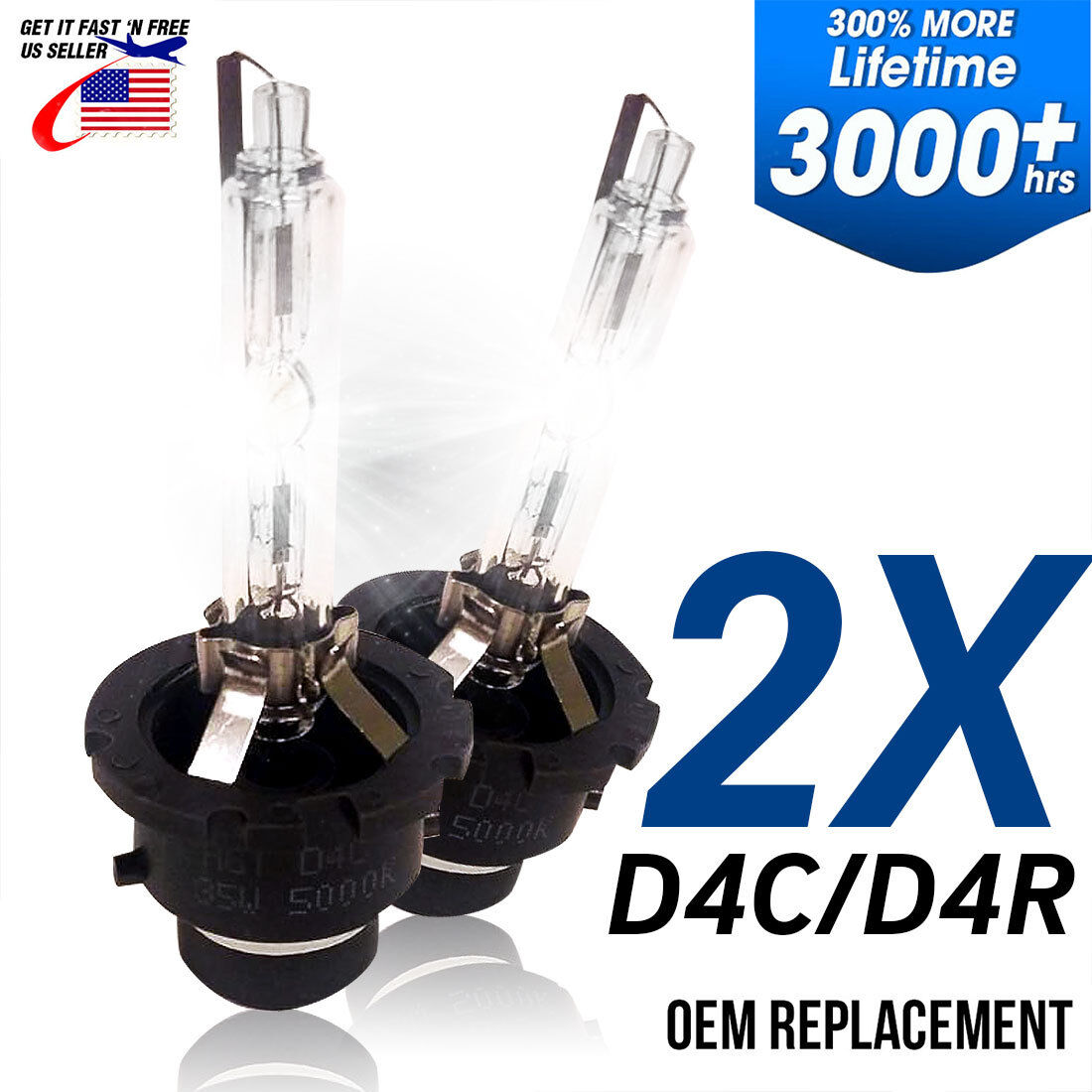 2 D4R D4S HID Bulb Xenon Fit OEM Replacement Headlight for Toyota Lexus