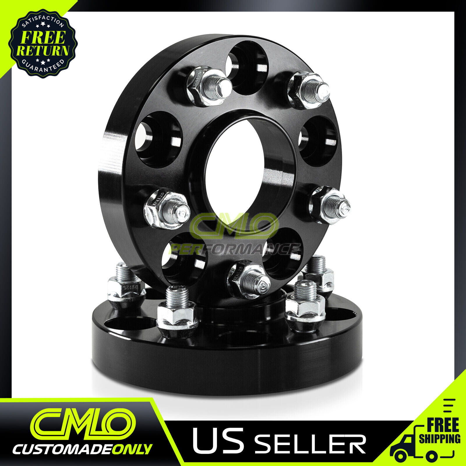 2) 5x4.5 Hubcentric Wheel Spacers  FITS GT500 Shelby Cobra SVT GT 1.0 Inch Black