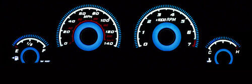 2006-2010 DODGE CHARGER / MAGNUM BLUE GLOW GAUGES 140MPH FACE OVERLAY NEW