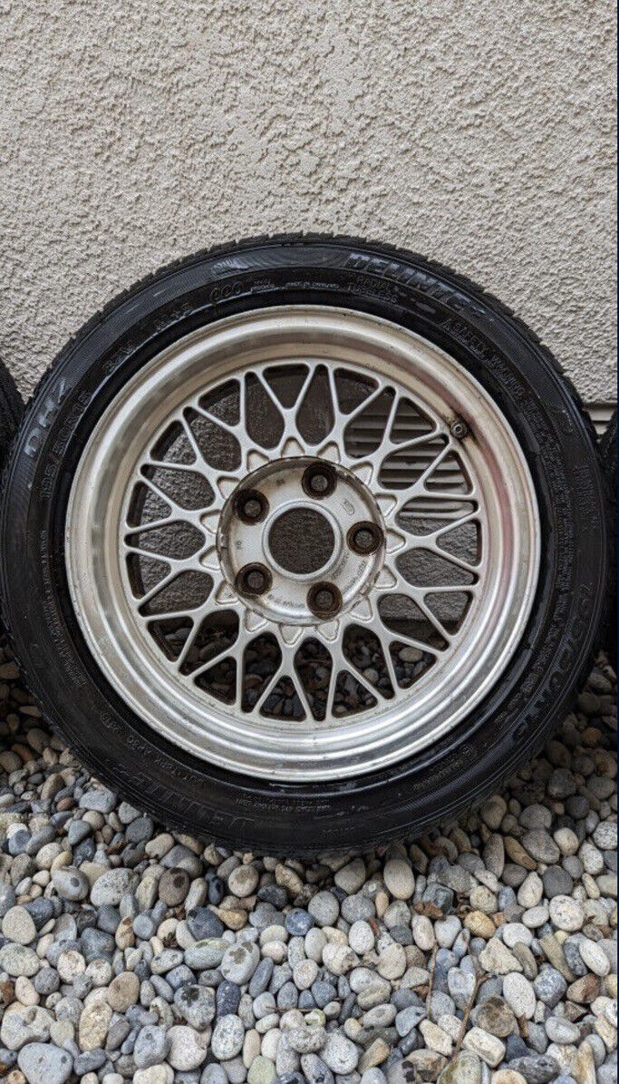 (4) Genuine BBS RX7 Factory Option 15” 5x114.3 5x114 Wheels Rims Tires