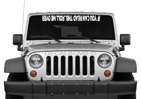 IF YOU CAN READ THIS..ROLL ME OVER vinyl windshield decal sticker rock turbo