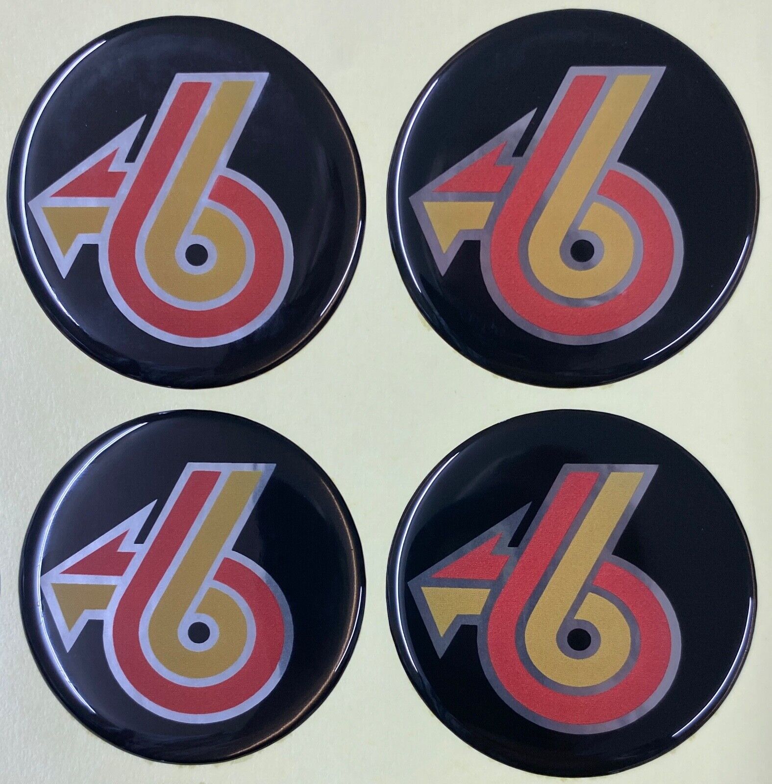 NEW 1986-1987 BUICK REGAL GRAND NATIONAL Turbo 6 Black Wheel Center Cap Emblems