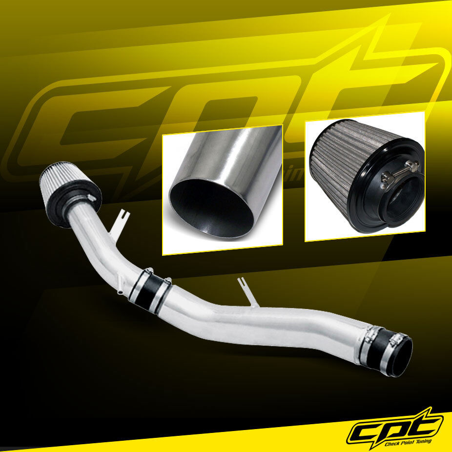 For 03-07 G35 3.5L V6 Manual Polish Cold Air Intake + Stainless Steel Air Filter