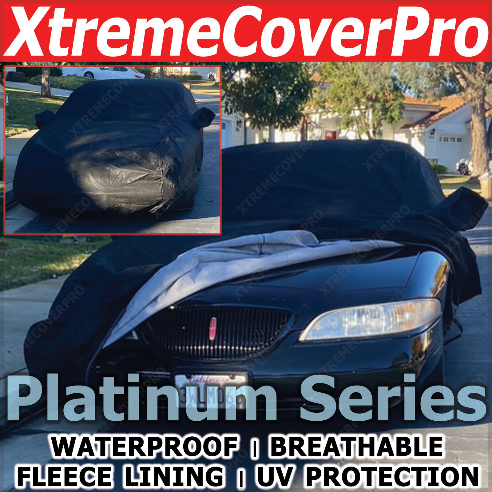 1993 1994 1995 1996 1997 1998 Lincoln Mark VIII Waterproof Car Cover BLACK