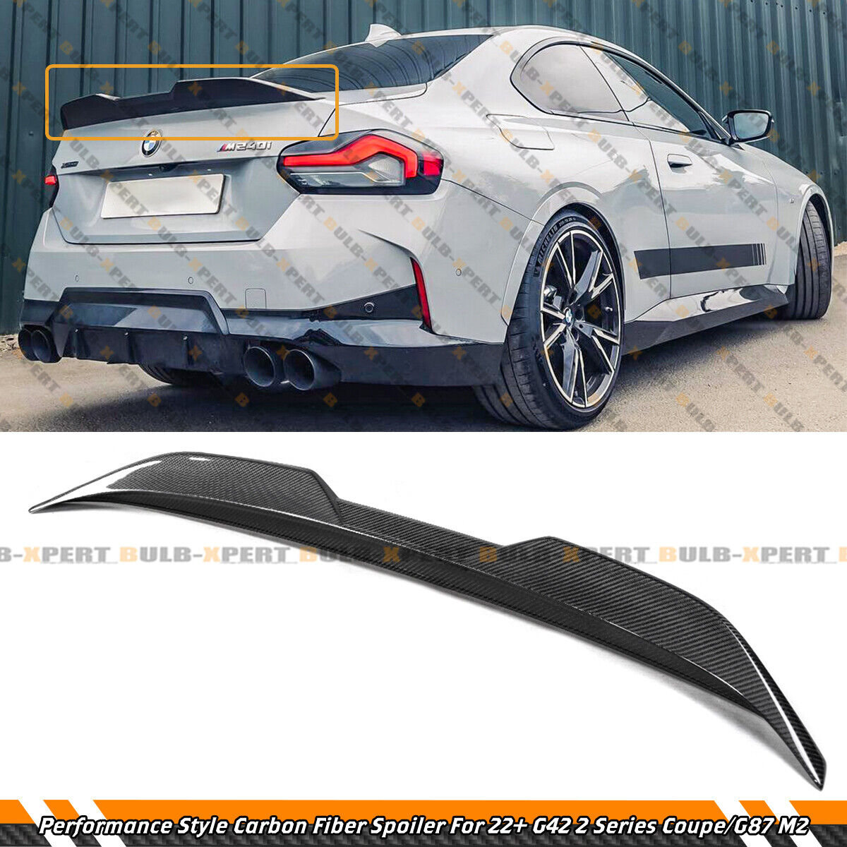 MP STYLE CARBON FIBER TRUNK SPOILER FOR 2022-2024 BMW G42 2 SERIES M240i G87 M2