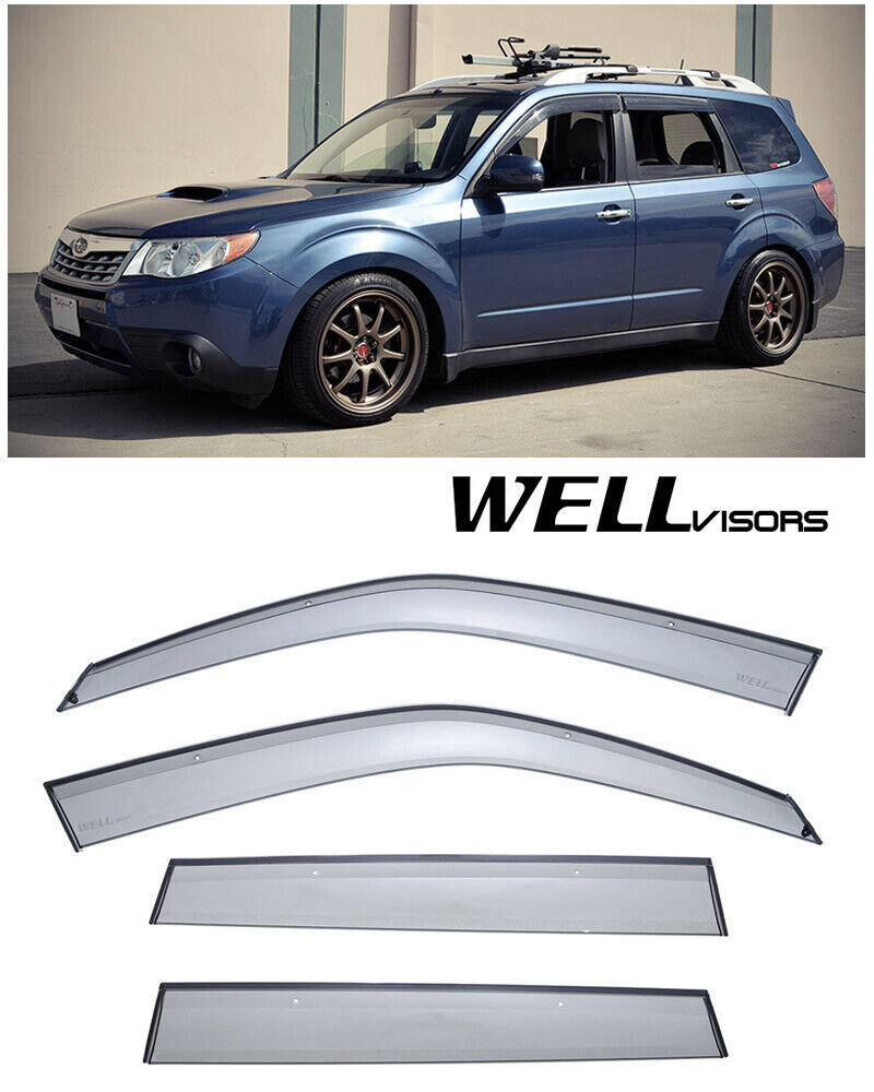 For 09-13 Subaru Forester WellVisors Side Window Visors Premium Series