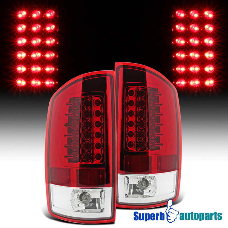 For 2002-2006 Dodge Ram 1500 2500 3500 LED Tail Lights Brake Lamp Red