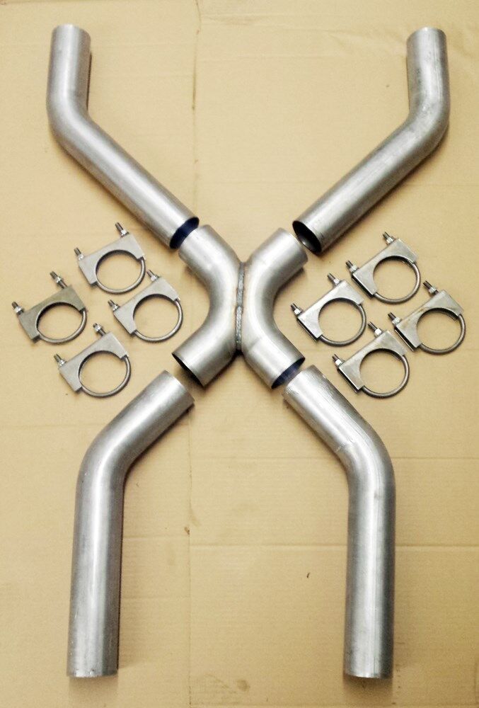 NEW PERFORMANCE UNIVERSAL CROSSOVER X PIPE EXHAUST KIT 3\