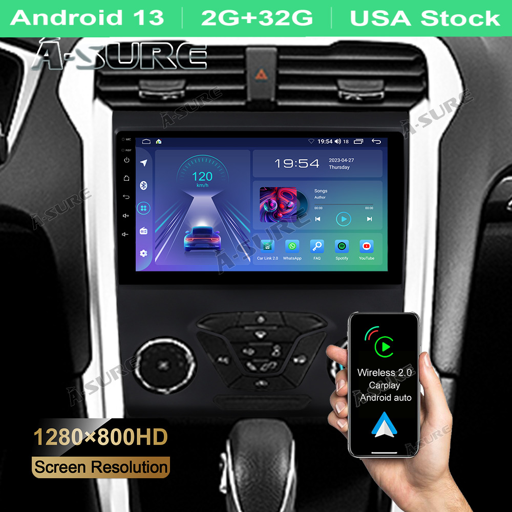 2+32GB Android 13 Stereo Radio Navi GPS Carplay for Ford Fusion Mondeo 2013-2020
