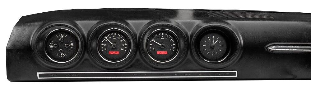 Dakota Digital 68-69 Ford Torino Analog Gauge System Black Red VHX-68F-TOR-K-R
