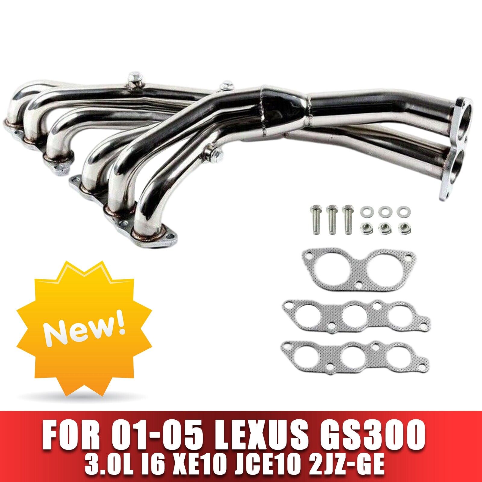 For Lexus IS300 01-05 3.0L 2JX-GE Stainless Steel Manifold Headers