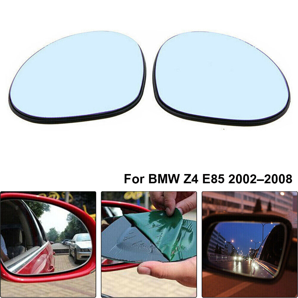 2x Blue Heated Mirror Wing Glass For 2002–2008 BMW E81 E87 E88 E90 E91 Coupe