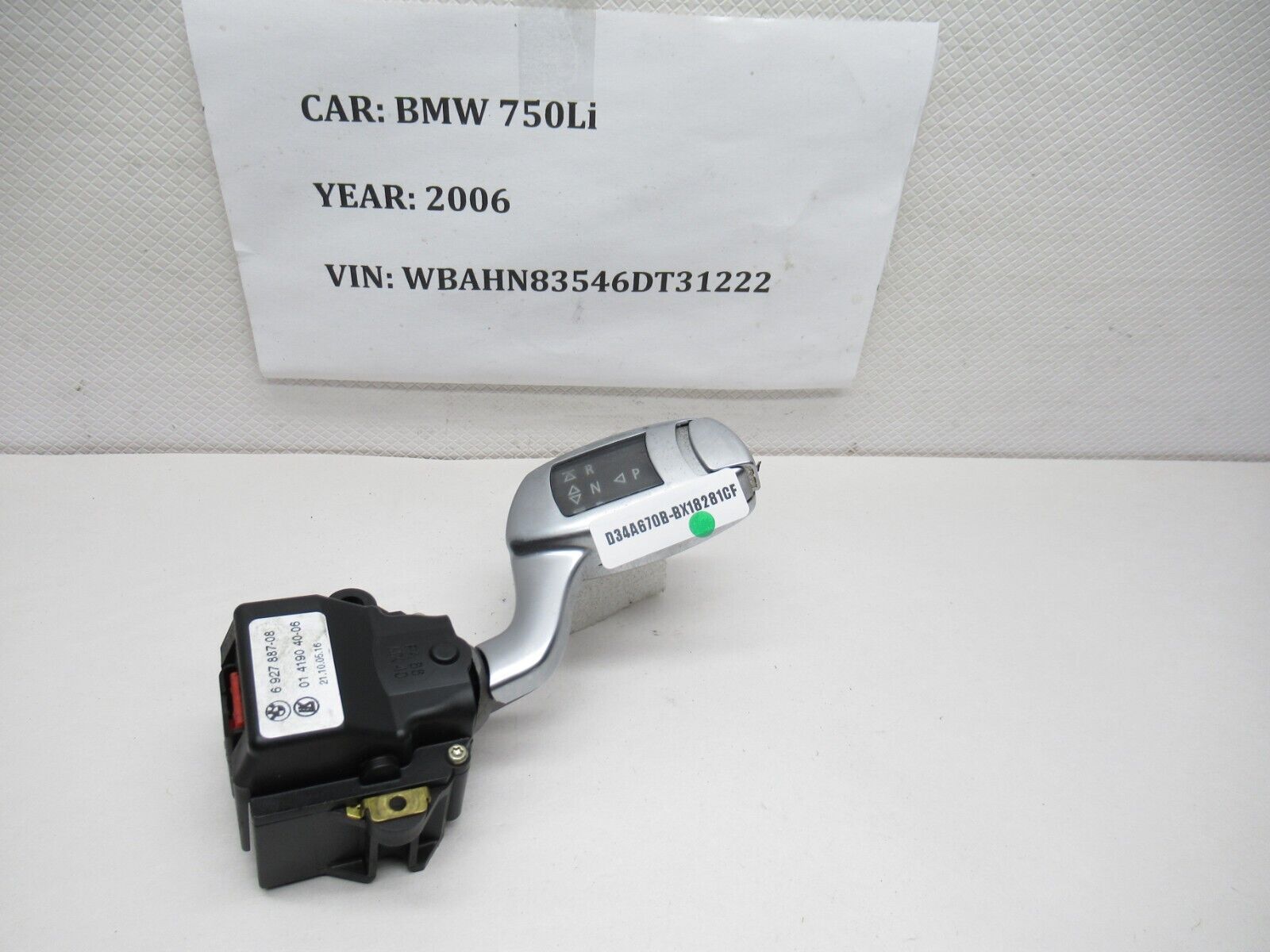 06-08 BMW 750Li Steering Wheel Transmission Gear Shifter 6927887 OEM