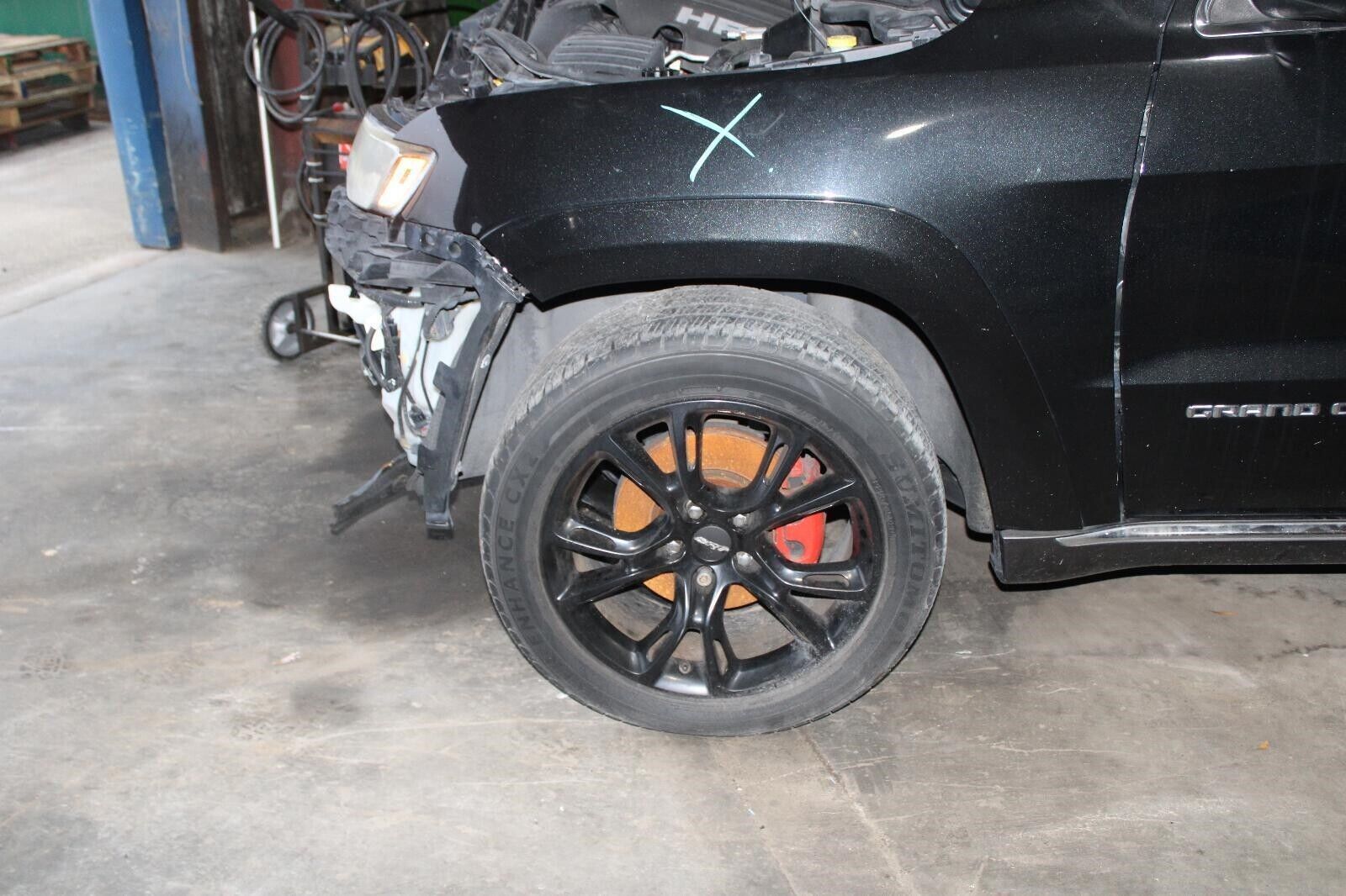 14-16 Grand Cherokee Black Painted Alloy Wheel Rim 20x10 Ten 10 Open Split Spoke