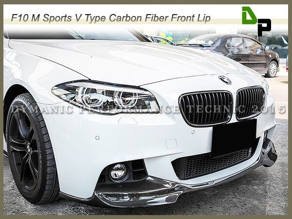 GX Type Carbon Fiber Front Bumper Lip BMW F10 528i 535i 550i w/ M-Sport 11-16