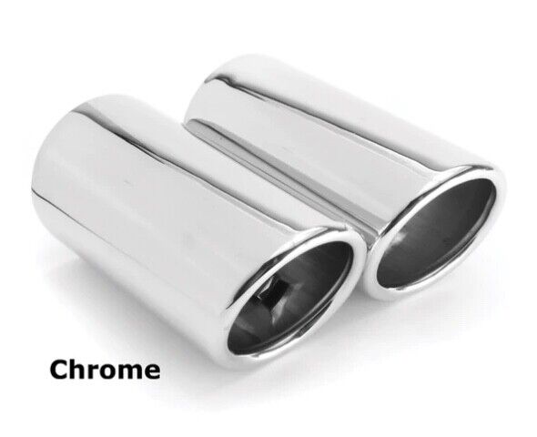 2006+ BMW E Chassis 323 325 328 330 Slip-On N51 / N52 Exhaust Tips (Pair) CHROME