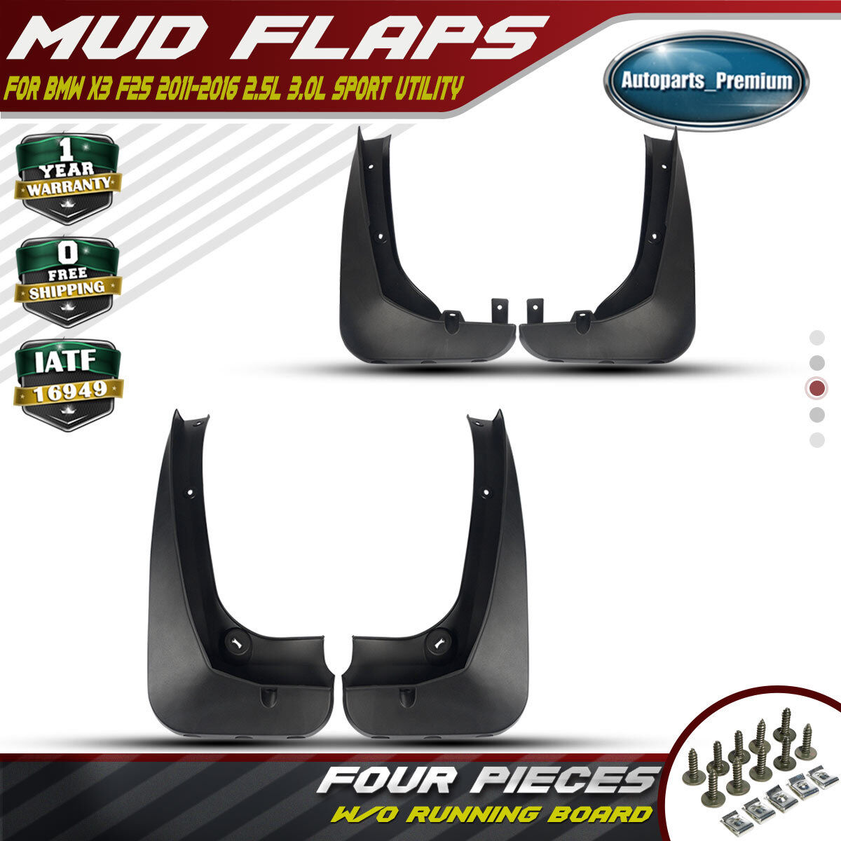 4x Splash Guards Mud Flaps Molded Front & Rear New for BMW X5 E70 2008-2013