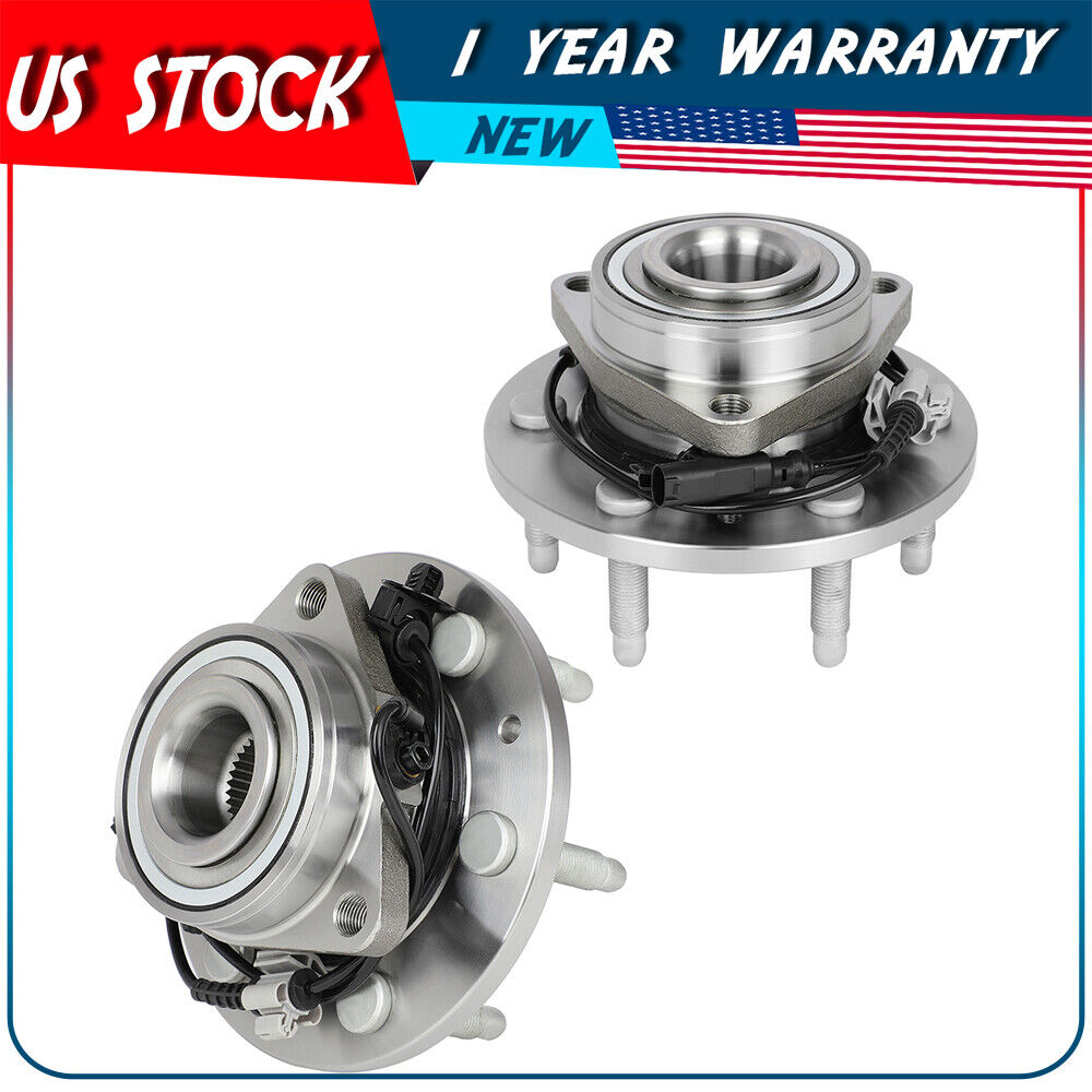 (2) Front Wheel Hub Bearings Assembly For Chevrolet Silverado 1500 2007-2013 4WD