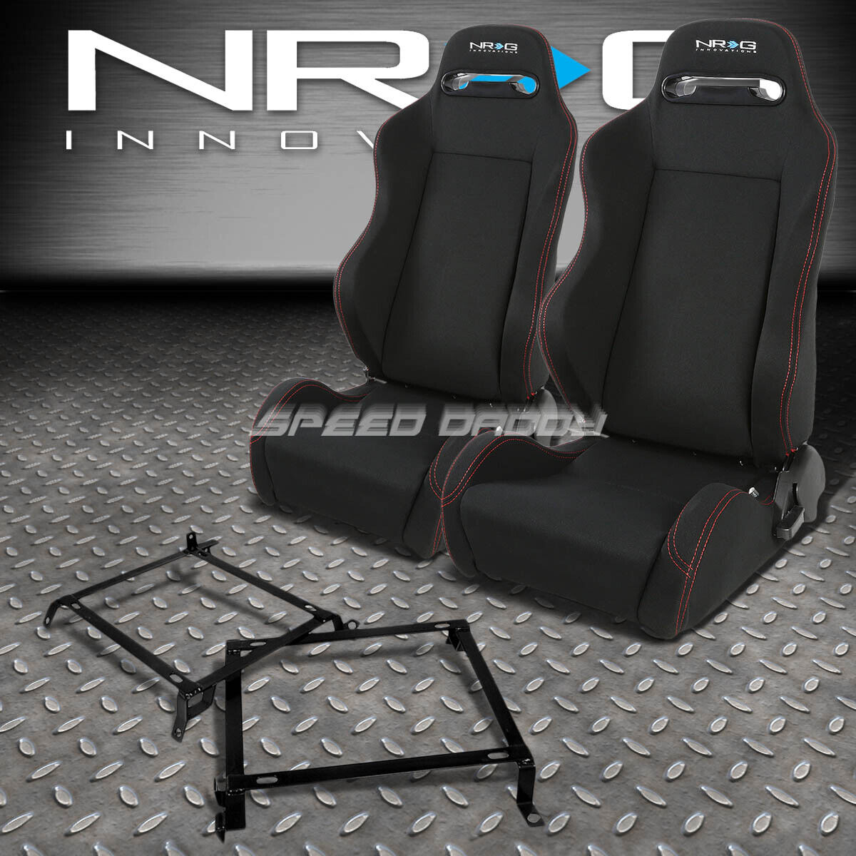 NRG 2 TYPE-R RED STITCHES  RACING SEATS+BRACKET FOR 89-98 NISSAN 240SX S13 S14