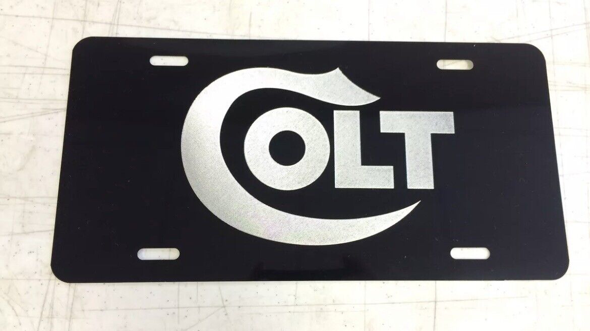 COLT Car Tag Diamond Etched on Aluminum License Plate