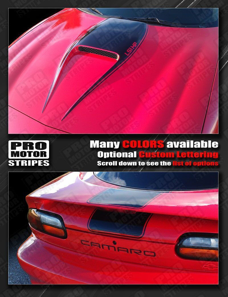 Chevrolet Camaro 1998-2002 Manta Ray Hood Scoop and Rear Stripes (Choose Color)