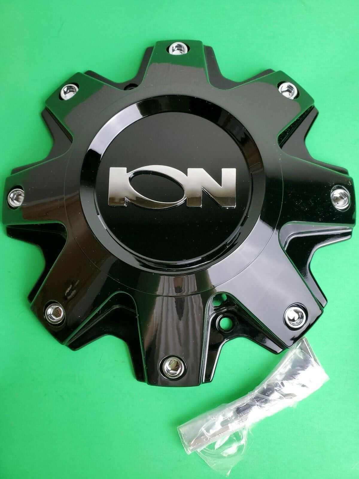 ION wheels 141 black center cap C10141B, C10141-CAP gloss black rims with screws