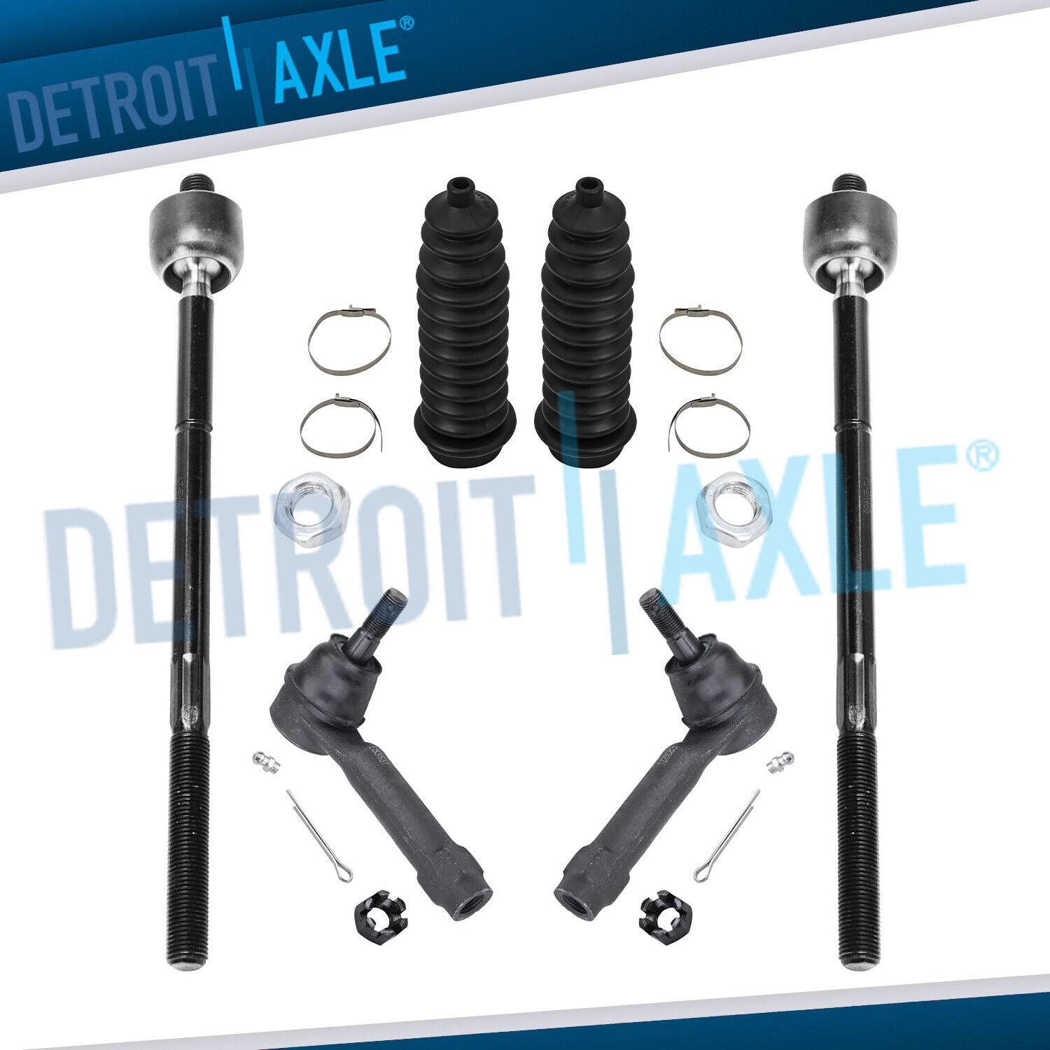 All Inner & Outer Tie Rods + Boots for  2001 - 2004  Dodge Caravan