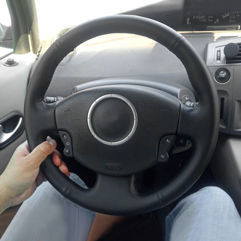 BLACK Soft Leather Steering Wheel Cover For Renault Kangoo 2008 Scenic 2 03-2009