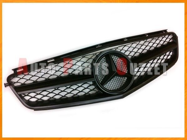 2008-2011 M-BENZ Matte Black Front 1 Fin Mesh Grille For W204 C63AMG Sedan Only