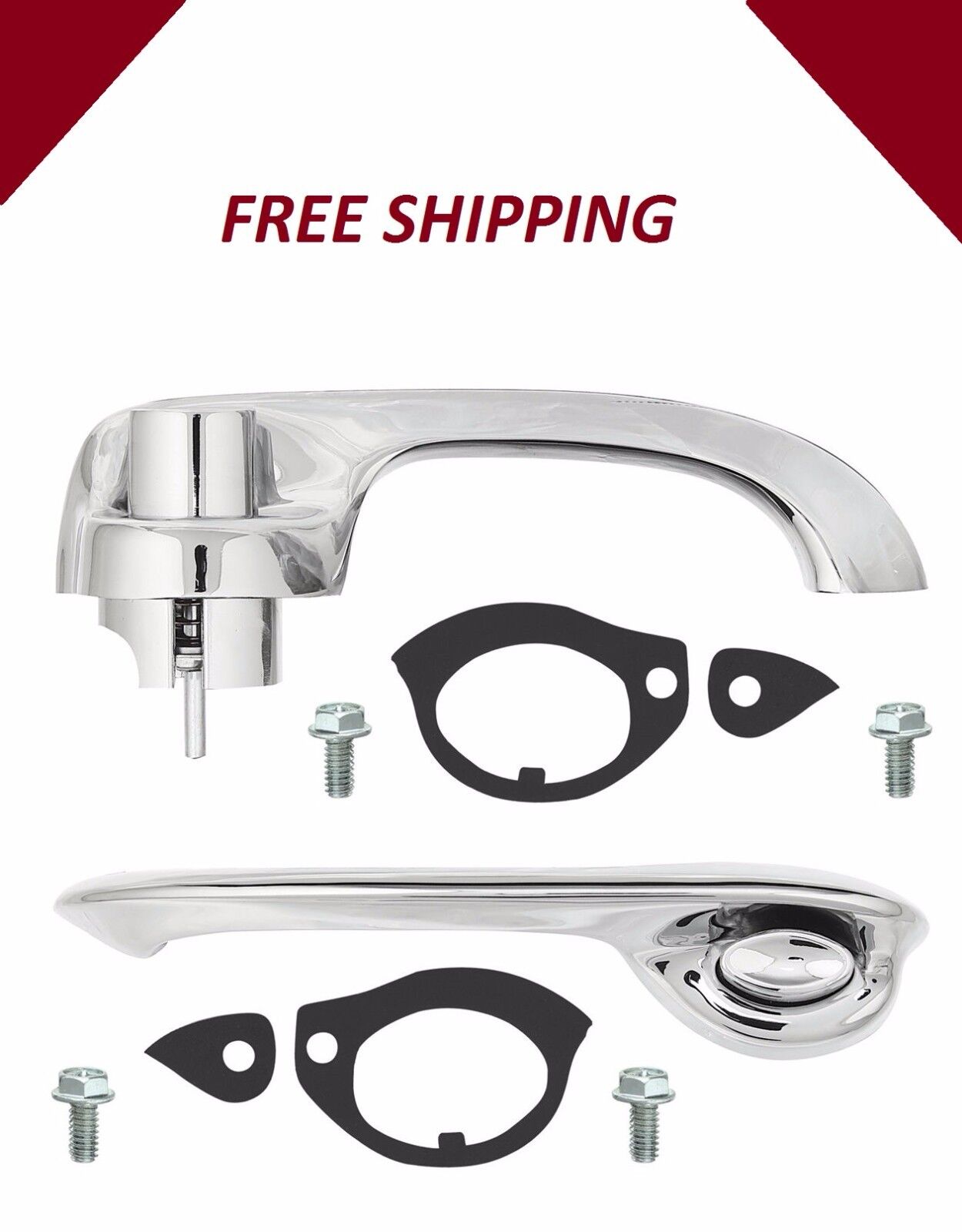 64-67 GM A Body Outside Exterior Door Handles Chrome Complete Kit