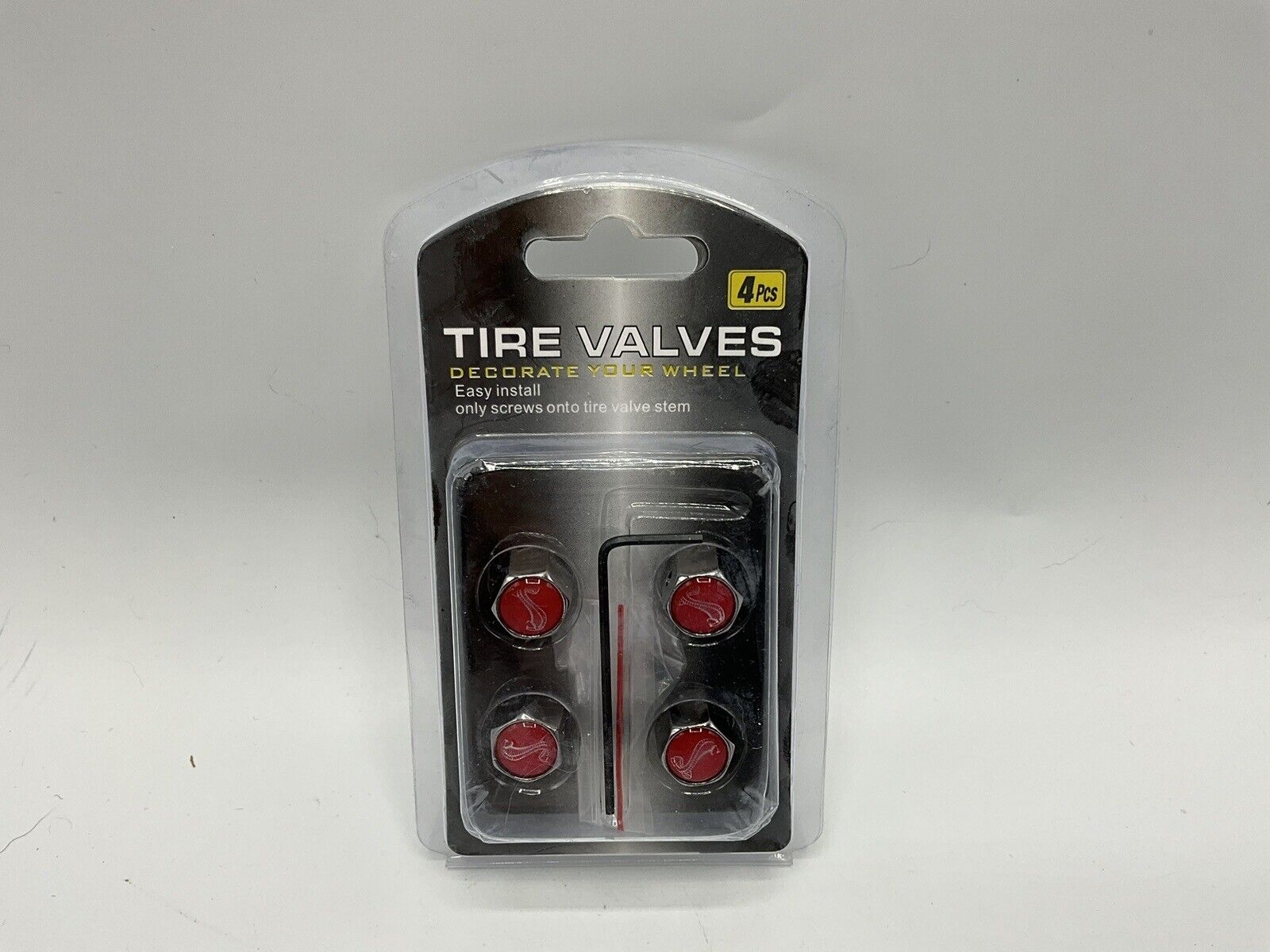 4Pcs/Set Rede Car Wheel Tire Rim Air Stem Valve Caps Dust Cover Car Accessories