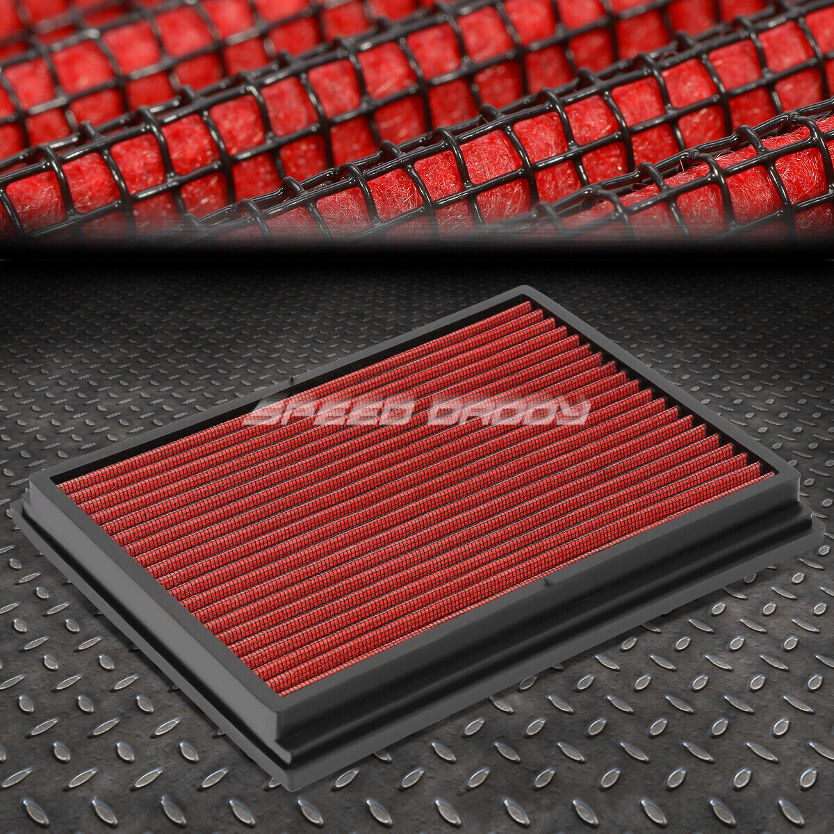 FOR 04-09 B7 TYP 8E A4/S4/RS4 RED REUSABLE&WASHABLE HIGH FLOW PANEL AIR FILTER